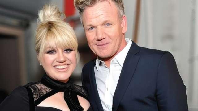 Kelly Clarkson Gordon Ramsay at Taste for a Cure