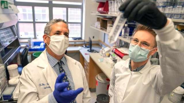 UCLA Health Jonsson Comprehensive Cancer Center Director Dr. Michael Teitell and team in his lab