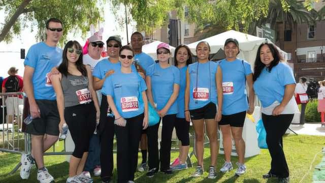 UCLA take part in a cancer fundraiser on campus