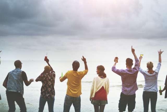 Cancer survivors standing together