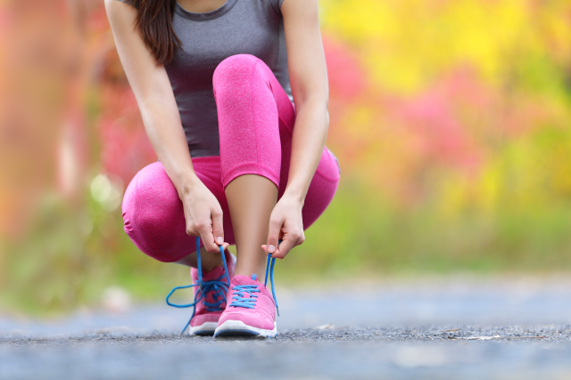 Jogger getting ready for a marathon run